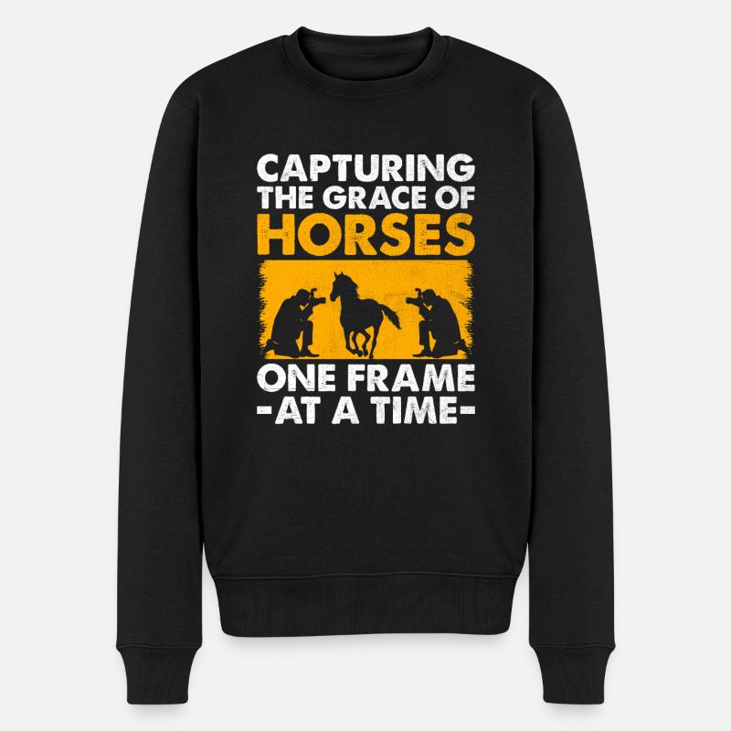 Pferdefotografie Reiten Pferde Hobby Ph - Männer Premium Bio Pullover - Schwarz