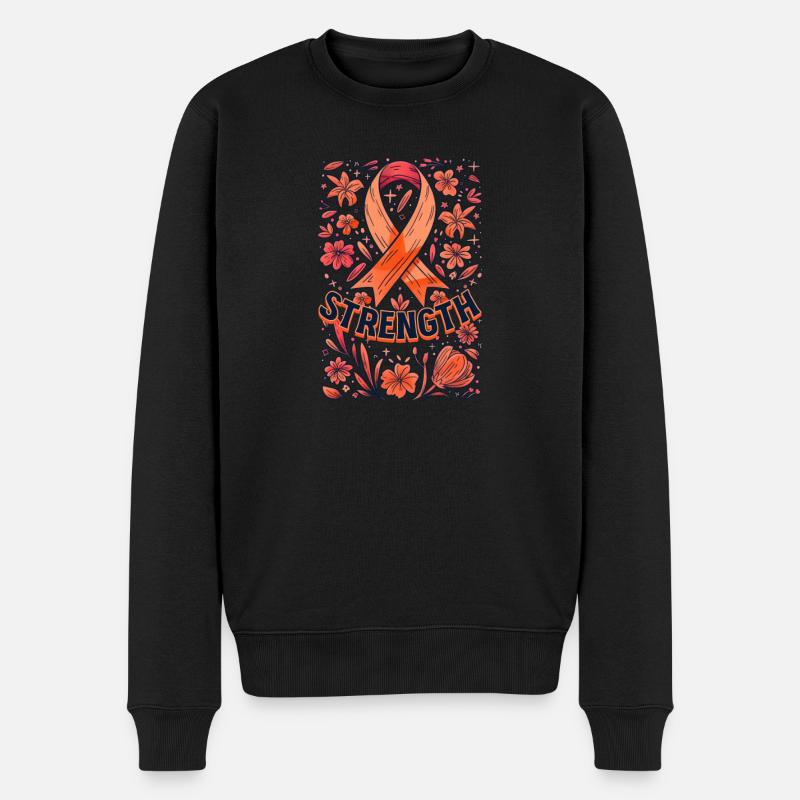 Stärke von Gebärmutterkrebs - Männer Premium Bio Pullover - Schwarz