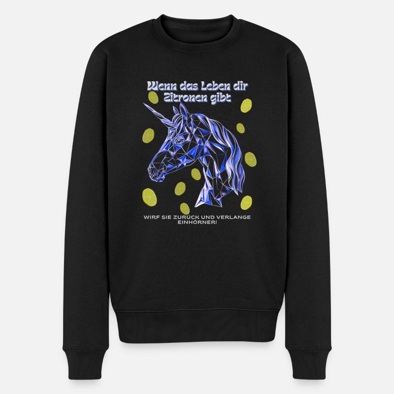 Licorne citron - Pull Premium bio Homme - noir