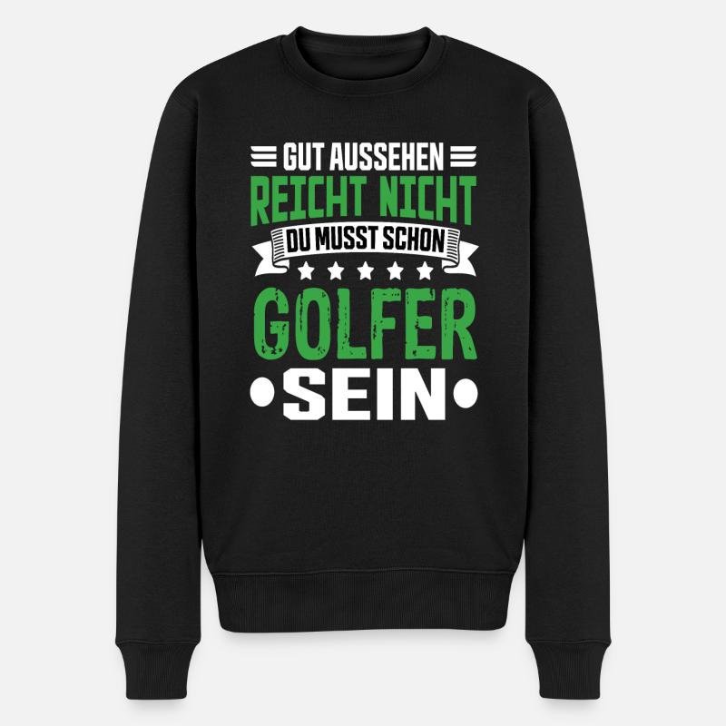 Golfer - Männer Premium Bio Pullover - Schwarz