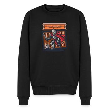 Funny Backgammon Rolling With the Doubles - Men's Premium Organic Jumper - black - Front - Nico (187cm)