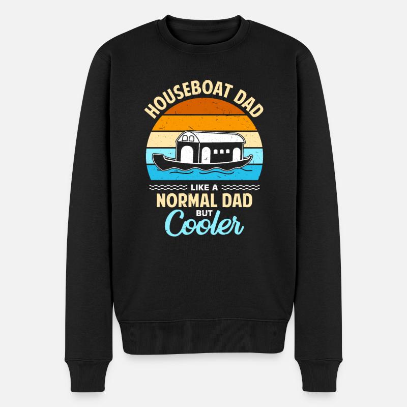 Witziger Hausboot Spruch - Männer Premium Bio Pullover - Schwarz