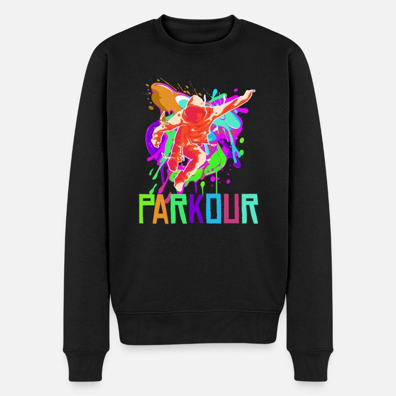 Parkour, Freerunning, Street Workout, Acrobatique - Pull Premium bio Homme - noir