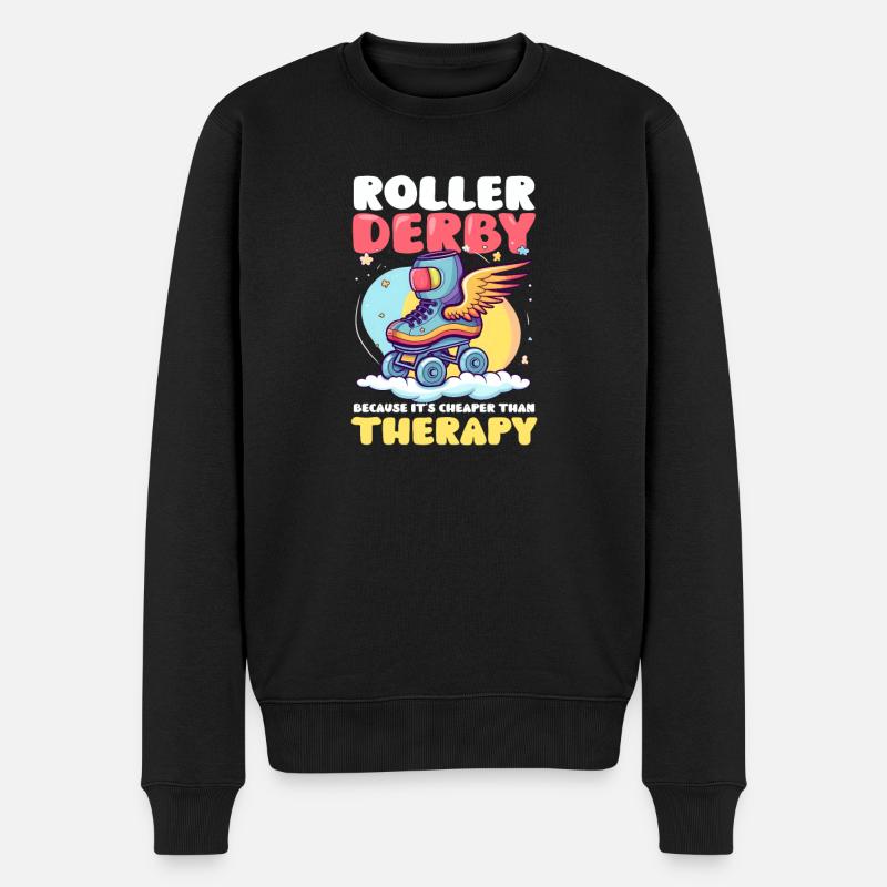 Roller Derby Billigere Therapie - Männer Premium Bio Pullover - Schwarz