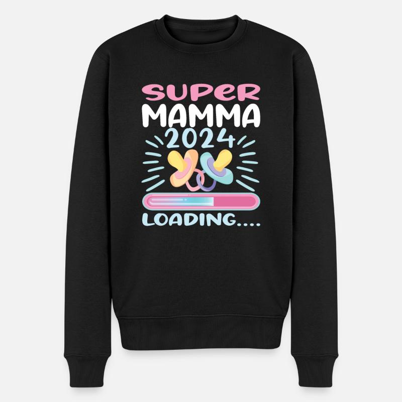 Super Mamma 2024 Loading - Männer Premium Bio Pullover - Schwarz
