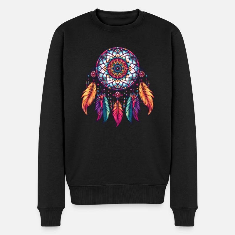 Native American Native Dreamcatcher - Men's Premium Organic Jumper - black