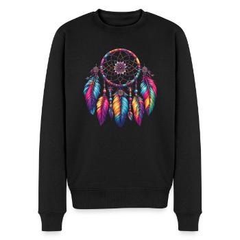 Amerikanische Ureinwohner Indigener Traumfänger - Männer Premium Bio Pullover - Schwarz - Vorne - Nico (187cm)