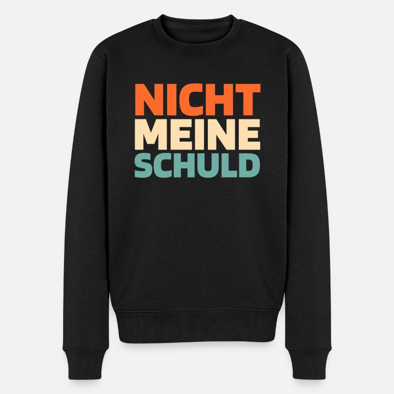 Schwarzer Humor Nicht Meine Schuld - Männer Premium Bio Pullover - Schwarz