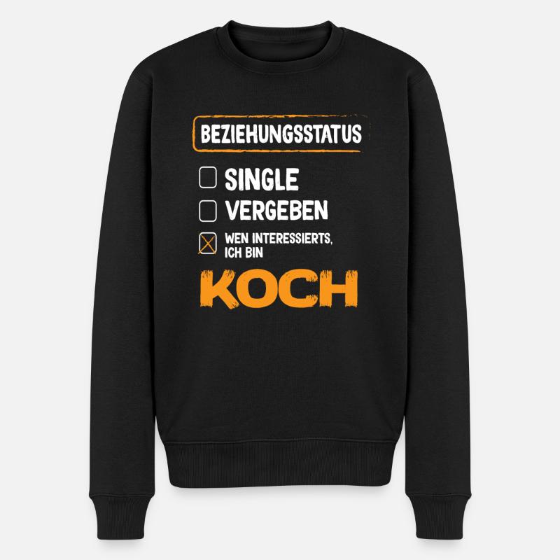 Koch Beziehungsstatus - Männer Premium Bio Pullover - Schwarz