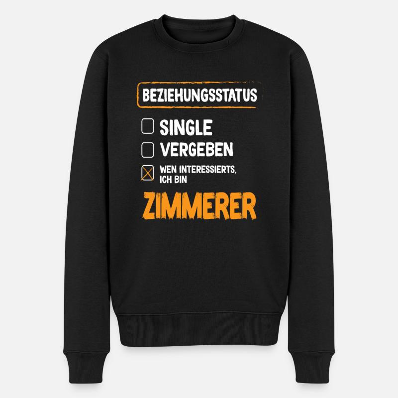 Zimmerer Beziehungsstatus - Männer Premium Bio Pullover - Schwarz