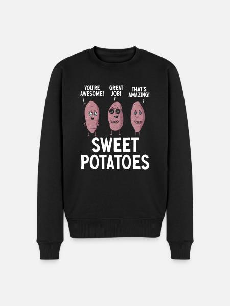 Sweet Potato Root Vegetables - Men's Premium Organic Jumper - black
