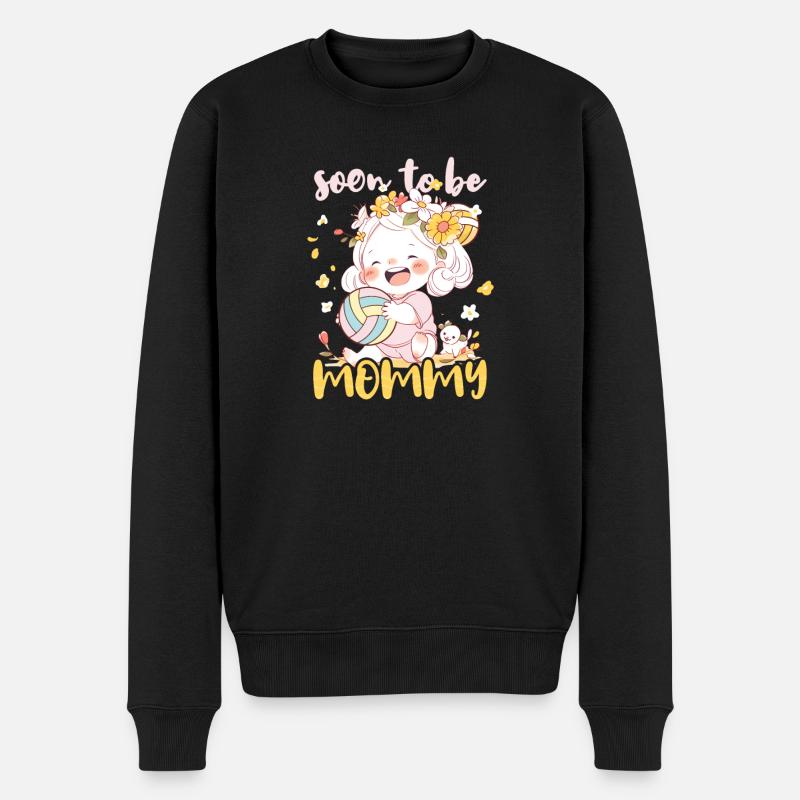 Grossesse de volley-ball bientôt maman - Pull Premium bio Homme - noir