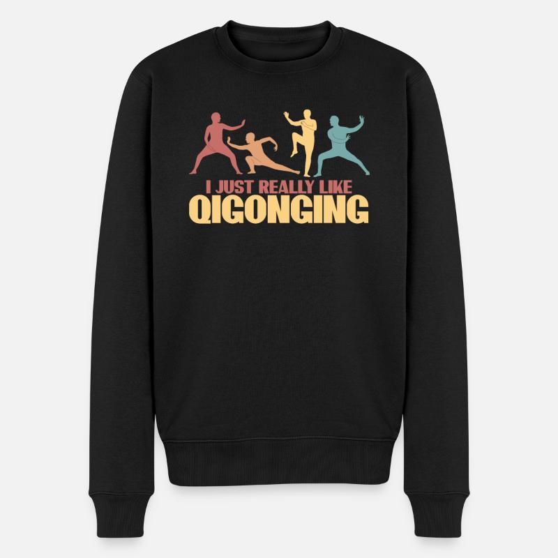 Qi Gong Qigong Thai Chi Chigong - Männer Premium Bio Pullover - Schwarz