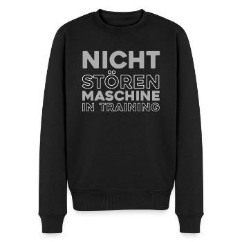 Black humor fitness in the gym - Men's Premium Organic Jumper - black - Front - Nico (187cm)