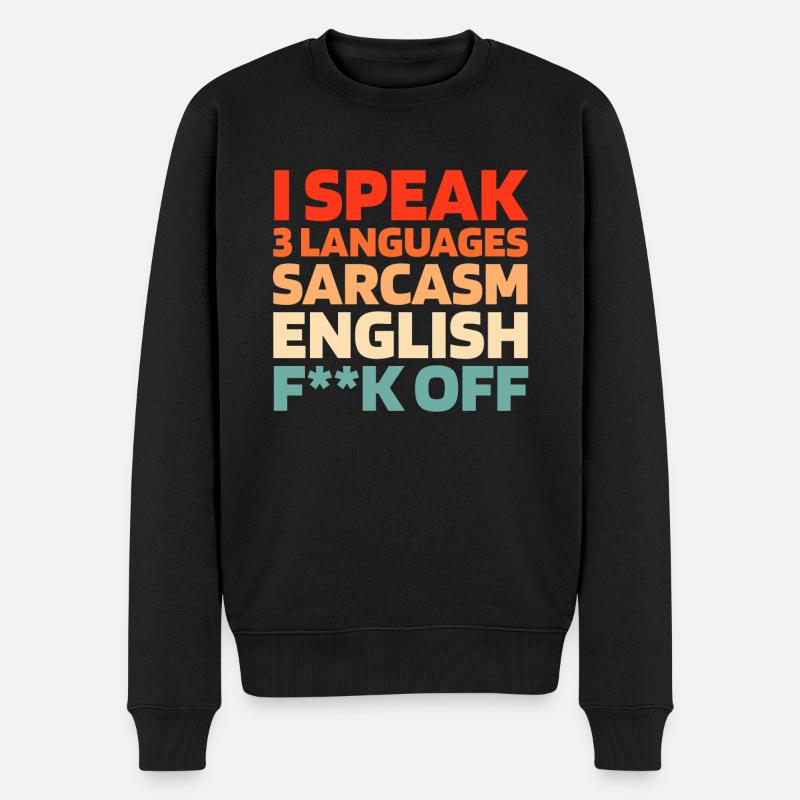 Schwarzer Humor - Männer Premium Bio Pullover - Schwarz