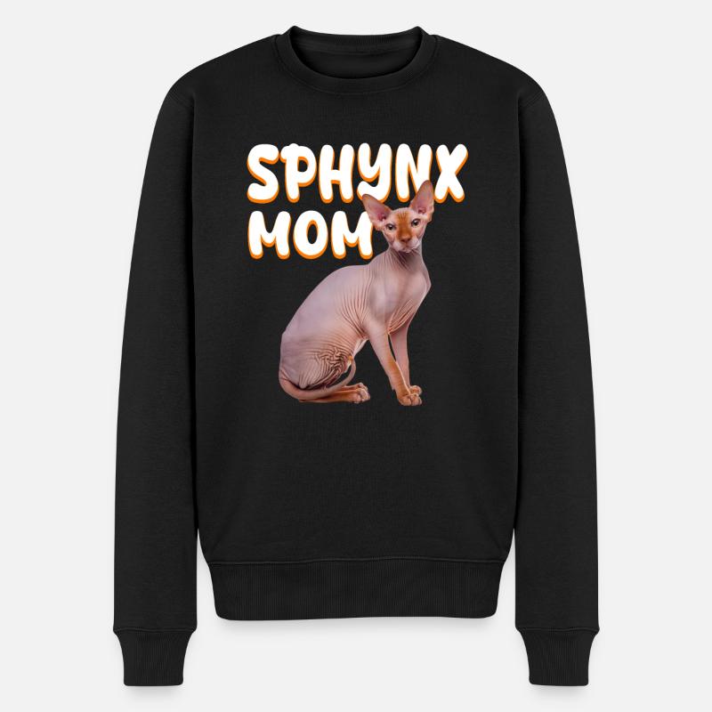 Sphynx katte mor, kat elsker nøgen kat - Økologisk premium-sweatshirt til mænd - sort