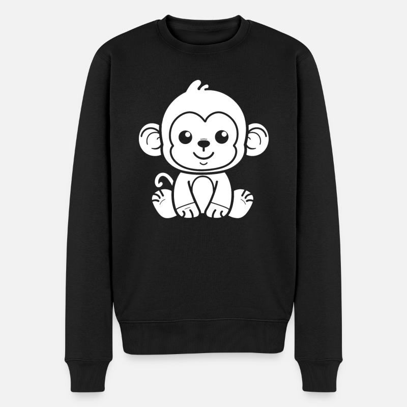 Singe Saïmiri - Pull Premium bio Homme - noir