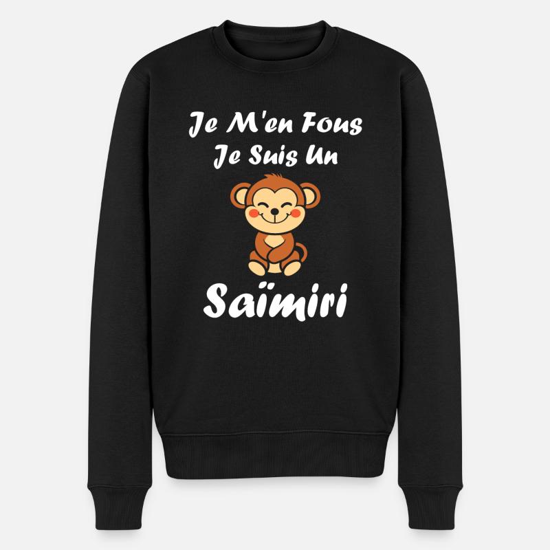 Singe Saïmiri - Pull Premium bio Homme - noir