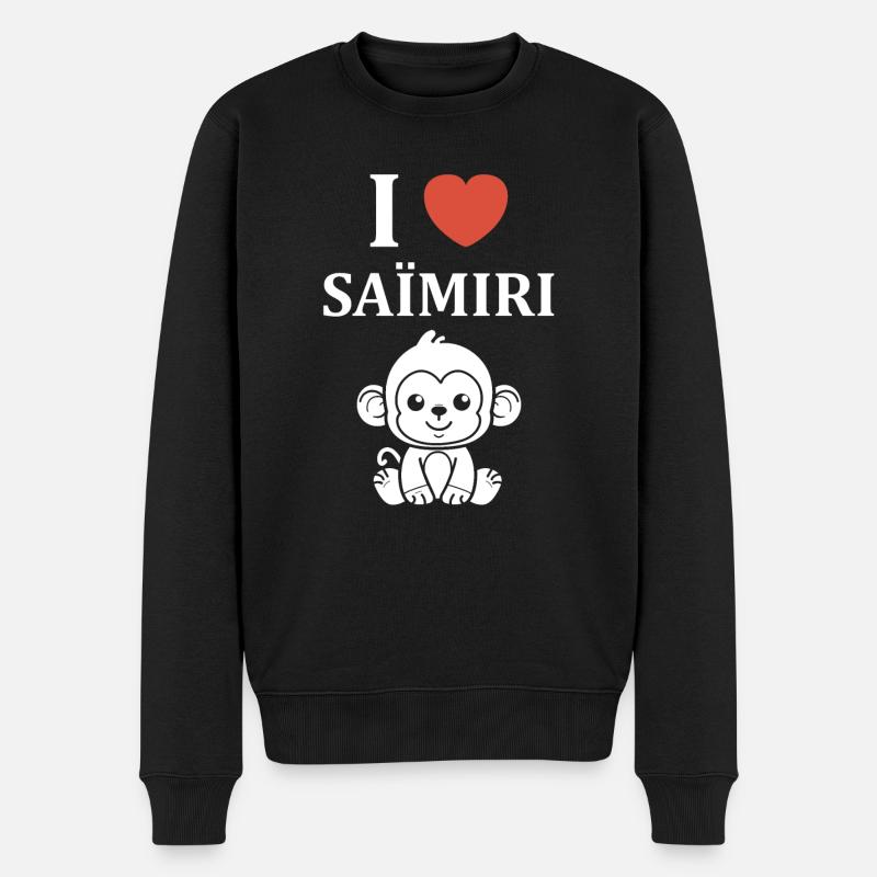 Singe Saïmiri - Pull Premium bio Homme - noir