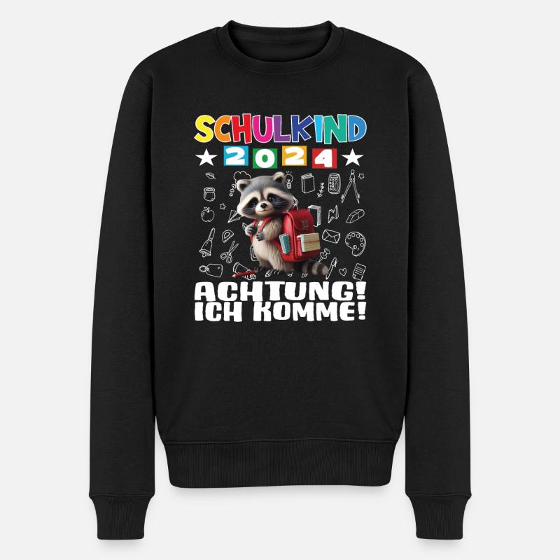 Schulkind 2024 Einschulung Schulanfang - Männer Premium Bio Pullover - Schwarz