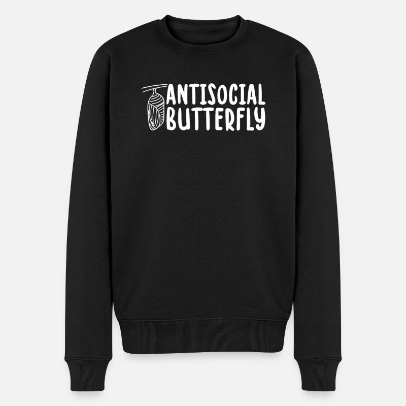 AntisocialChemise papillon antisociale drôle - Pull Premium bio Homme - noir