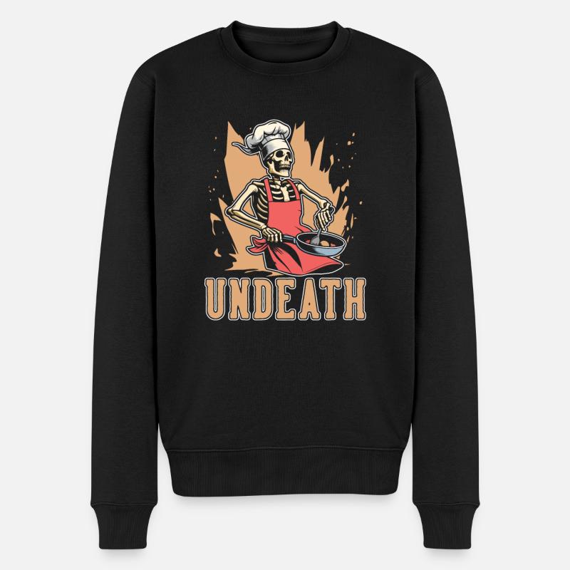 Chef cuisinier squelette mort-vivant - Pull Premium bio Homme - noir