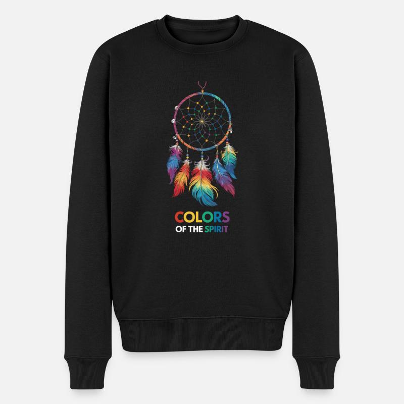 Attrape-rêves Attrape-rêves spirituel bohème - Pull Premium bio Homme - noir
