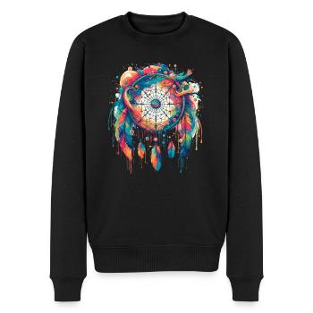 Attrape-rêves Attrape-rêves spirituel bohème - Pull Premium bio Homme - noir - Devant - Nico (187cm)