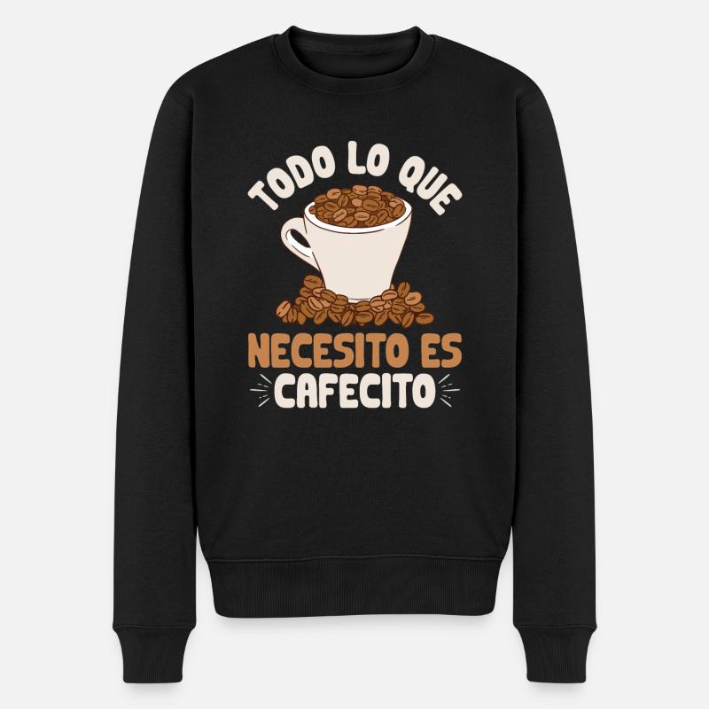 Cafecito Spanish Coffee - Men's Premium Organic Jumper - black