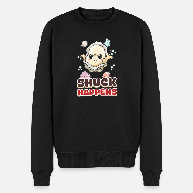Austern-Shuck passiert - Männer Premium Bio Pullover - Schwarz