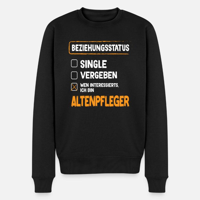 Altenpfleger Beziehungsstatus Altenpfleger - Männer Premium Bio Pullover - Schwarz