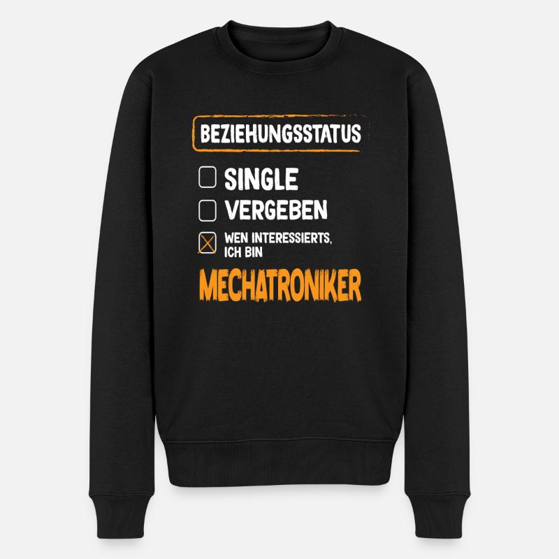 Mechatroniker Beziehungsstatus Mechatroniker - Männer Premium Bio Pullover - Schwarz