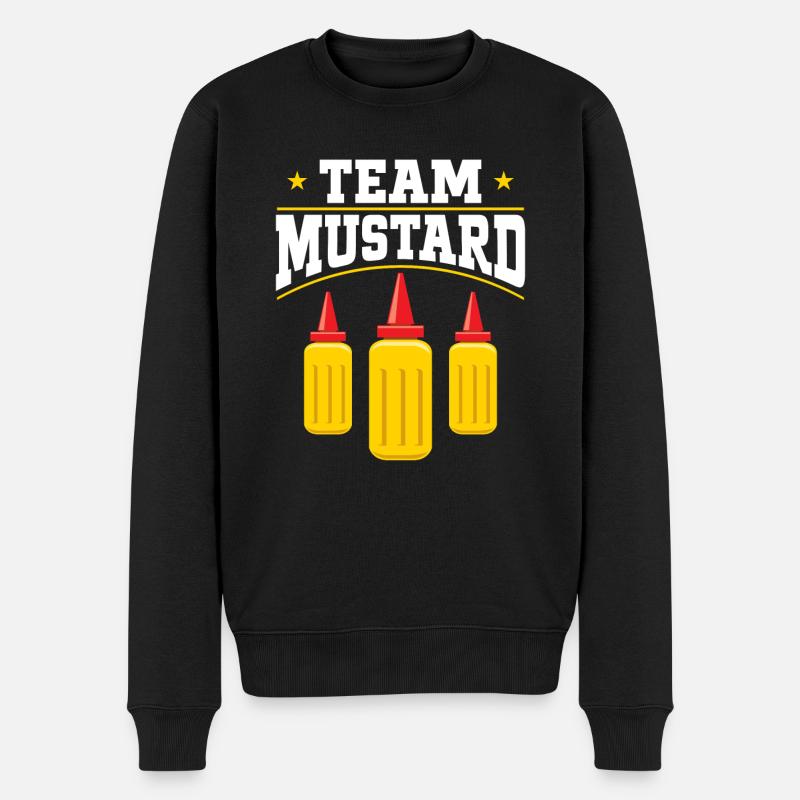 Senf Mustard - Männer Premium Bio Pullover - Schwarz