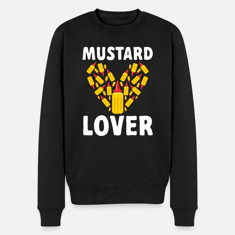 Senf Mustard - Männer Premium Bio Pullover - Schwarz