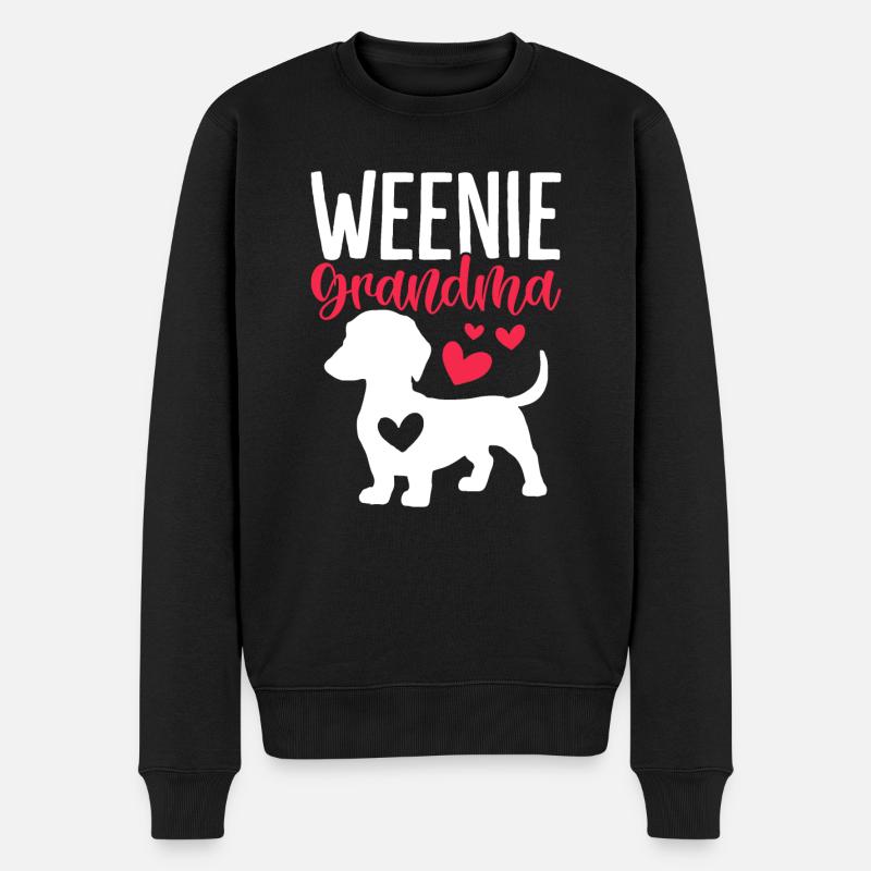 Weenie Oma Lustiger Hund Oma Dackel Hund - Männer Premium Bio Pullover - Schwarz