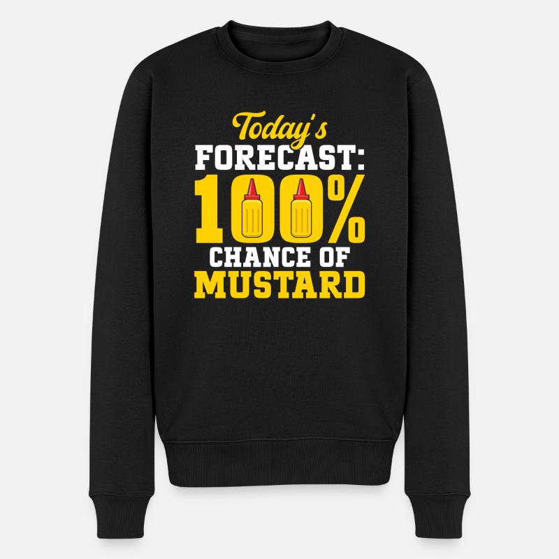 Senf Mustard - Männer Premium Bio Pullover - Schwarz