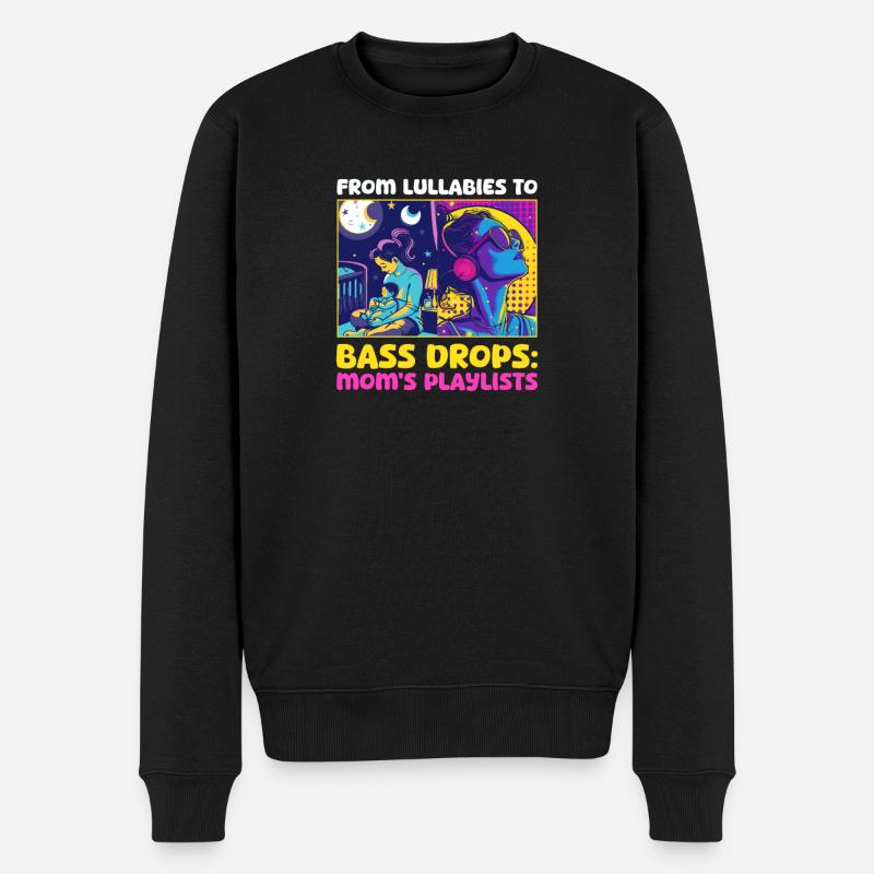 EDM Rave Mom : des berceuses aux basses - Pull Premium bio Homme - noir