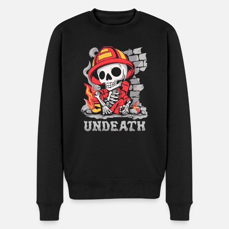 Feuerwehrmann Undeath - Männer Premium Bio Pullover - Schwarz