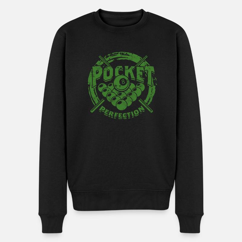 8-Ball Billard Pocket Perfection - Männer Premium Bio Pullover - Schwarz