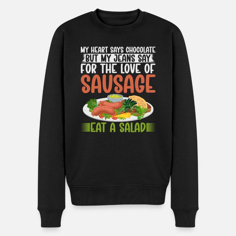Amateur de saucisses - Pull Premium bio Homme - noir