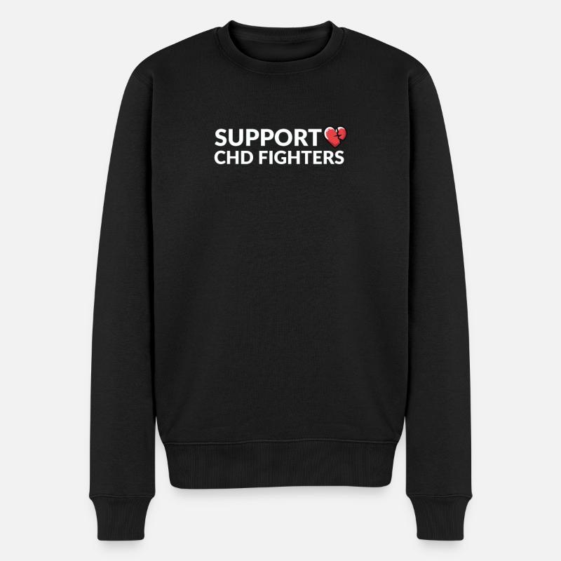 CHD-Bewusstseinsunterstützung CHD-Kämpfer - Männer Premium Bio Pullover - Schwarz