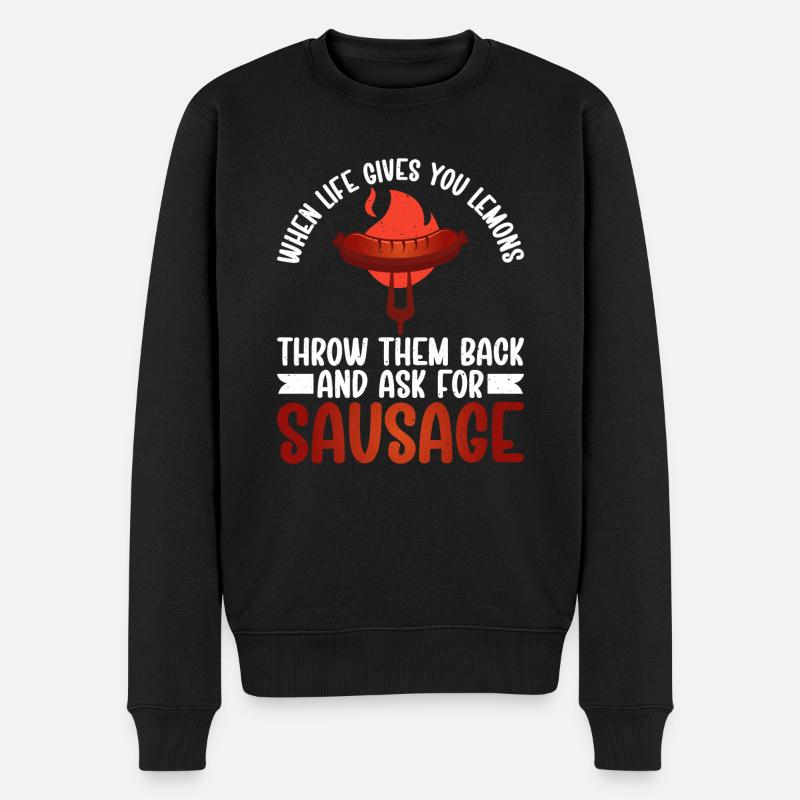 Amateur de saucisses - Pull Premium bio Homme - noir