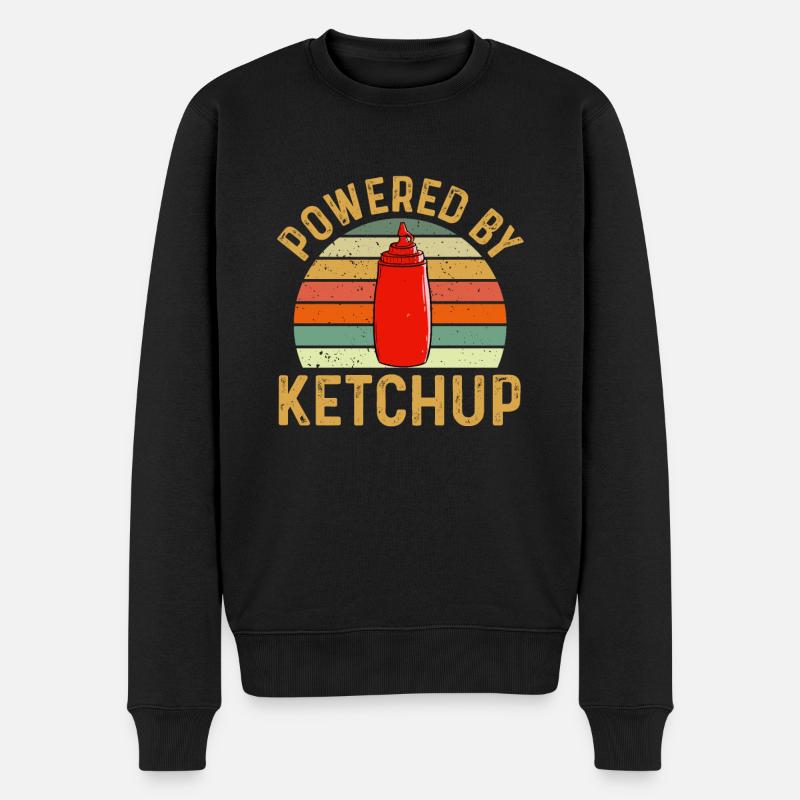 Ketchup Tomatenketchup - Männer Premium Bio Pullover - Schwarz