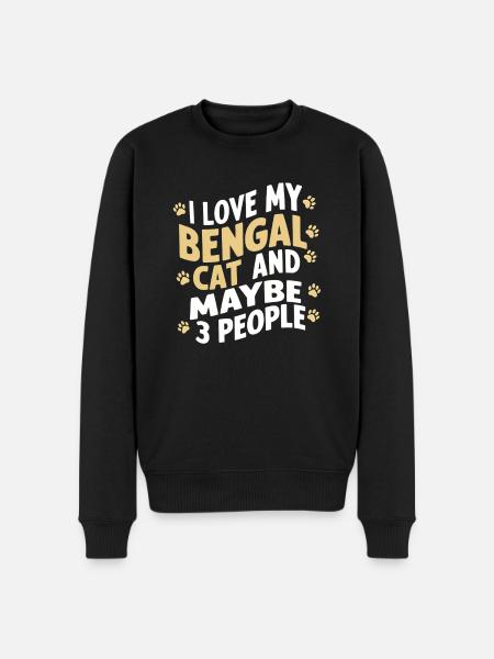Katze Bengal Geschenk - Männer Premium Bio Pullover - Schwarz