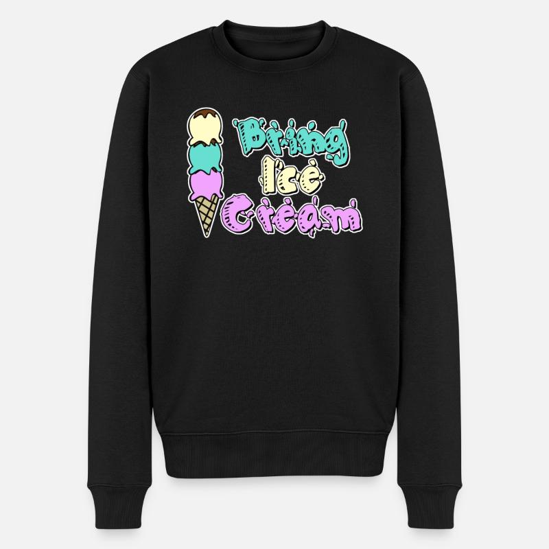 Ice Cream Cup Icecream - Männer Premium Bio Pullover - Schwarz