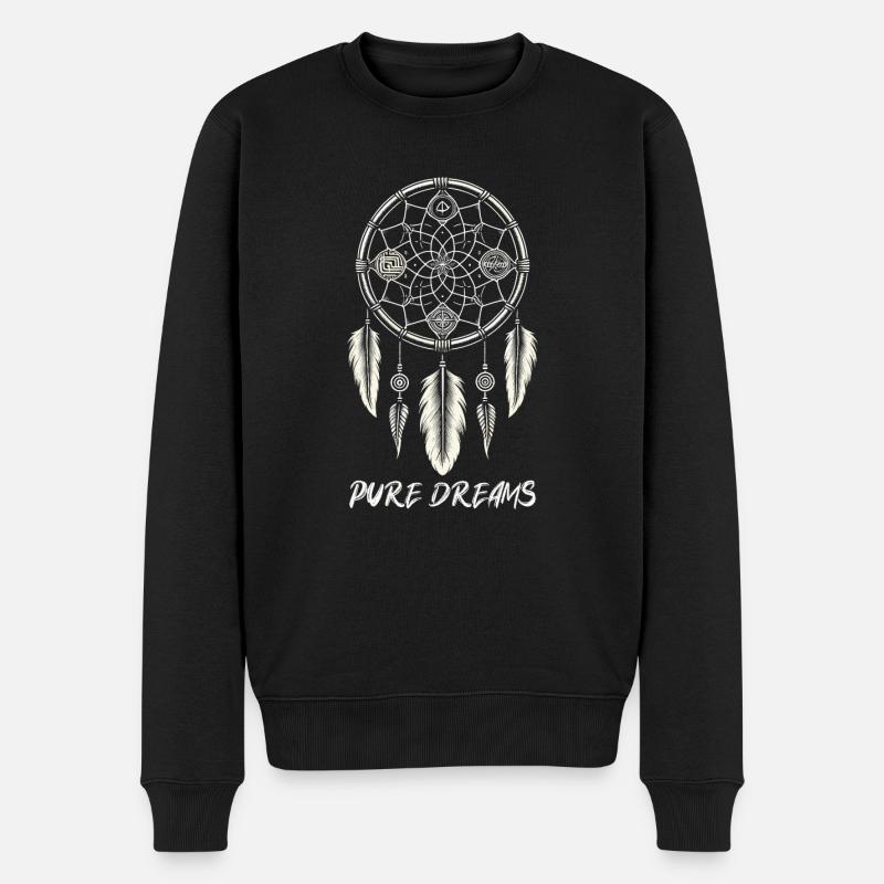 Dream Catcher Bohemian Spiritual Dreamcatcher - Männer Premium Bio Pullover - Schwarz