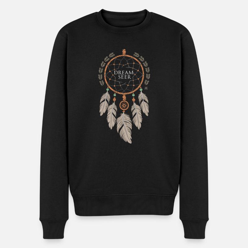 Attrape-rêves Attrape-rêves spirituel bohème - Pull Premium bio Homme - noir