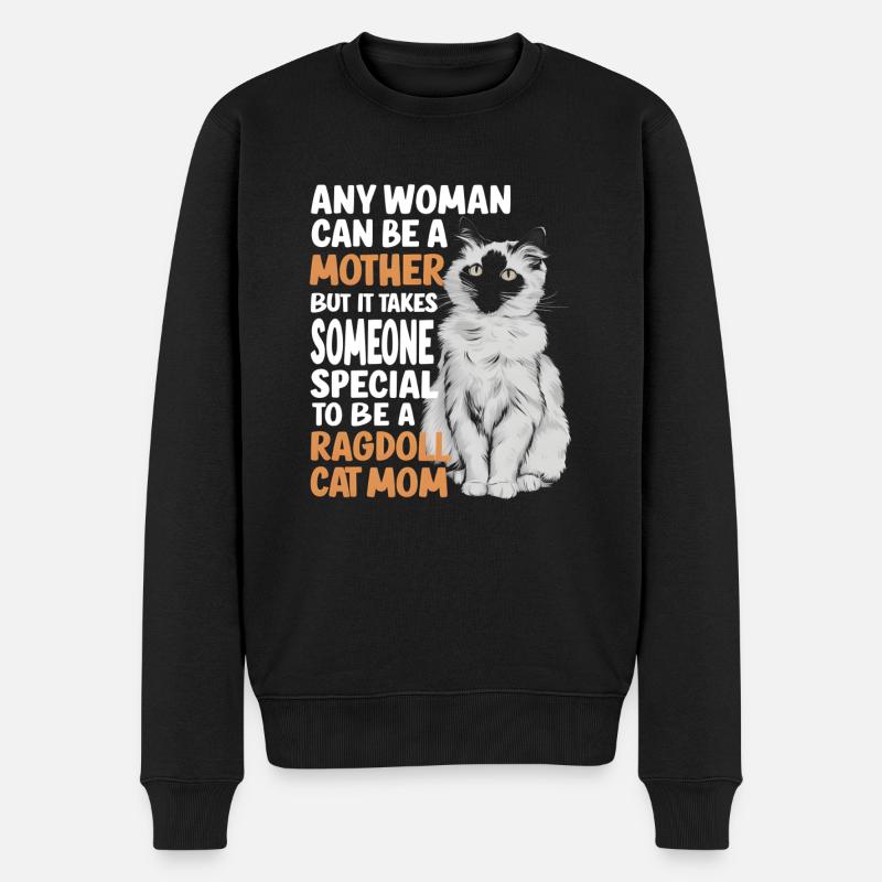 Katze Ragdoll Geschenk - Männer Premium Bio Pullover - Schwarz