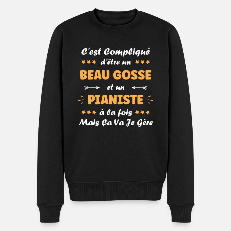 pianiste - Pull Premium bio Homme - noir