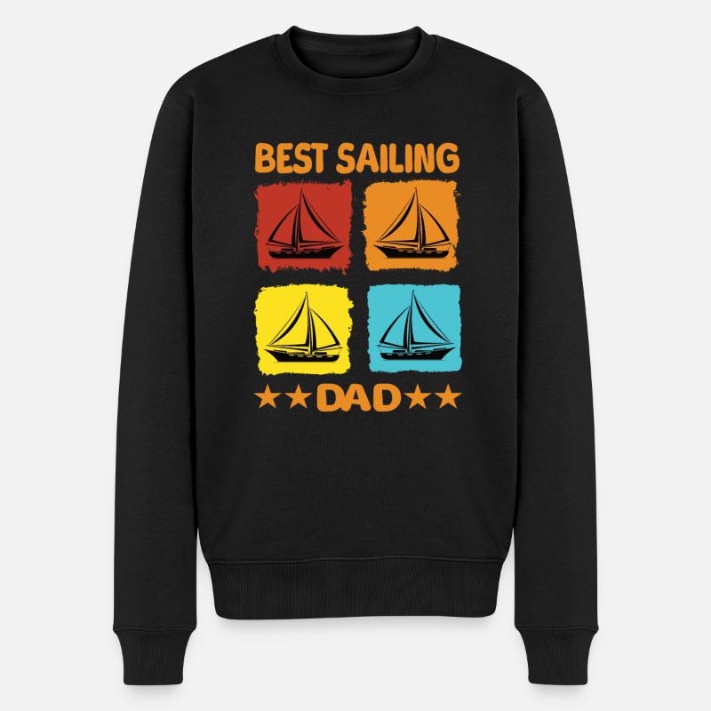 Best Sailing Dad - Männer Premium Bio Pullover - Schwarz